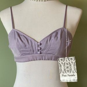 Free People lavender silky bralette XS NWT scarlet